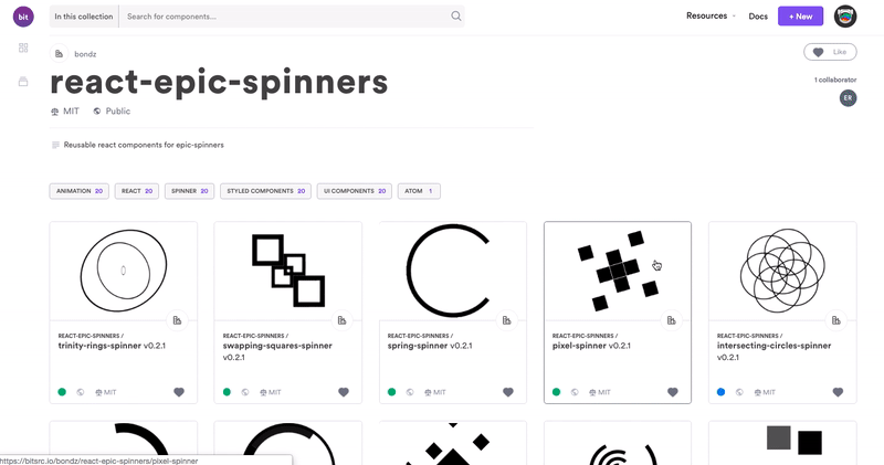 Обнаружение компонентов: Пример с React spinners