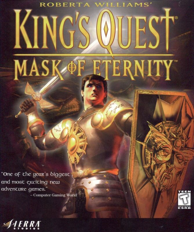 Обложка компьютерной игры King's Quest: Mask of Eternity, официальная, зарубежная версия