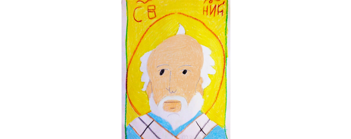 Рисунок ученика онлайн школы иконописи для детей