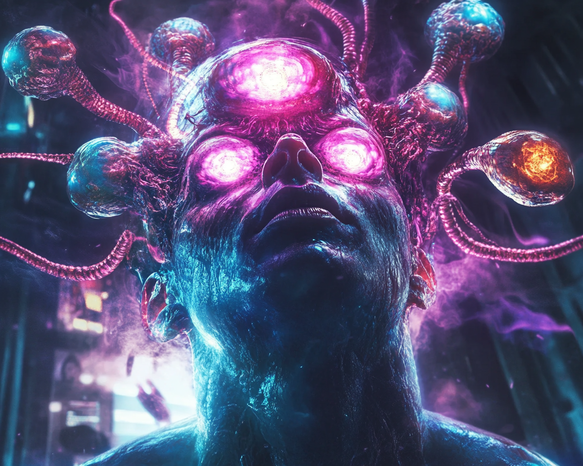 Получилось что-то в стиле кибер-панк 😀💀 