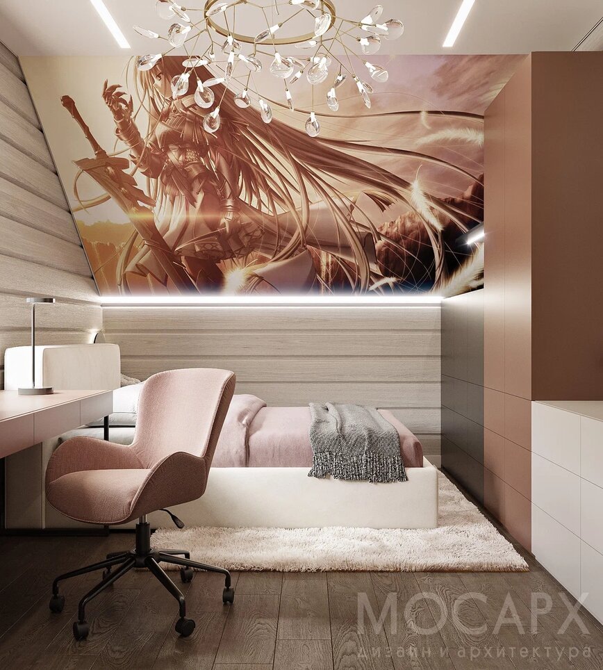 Проект детской комнаты для девочки.