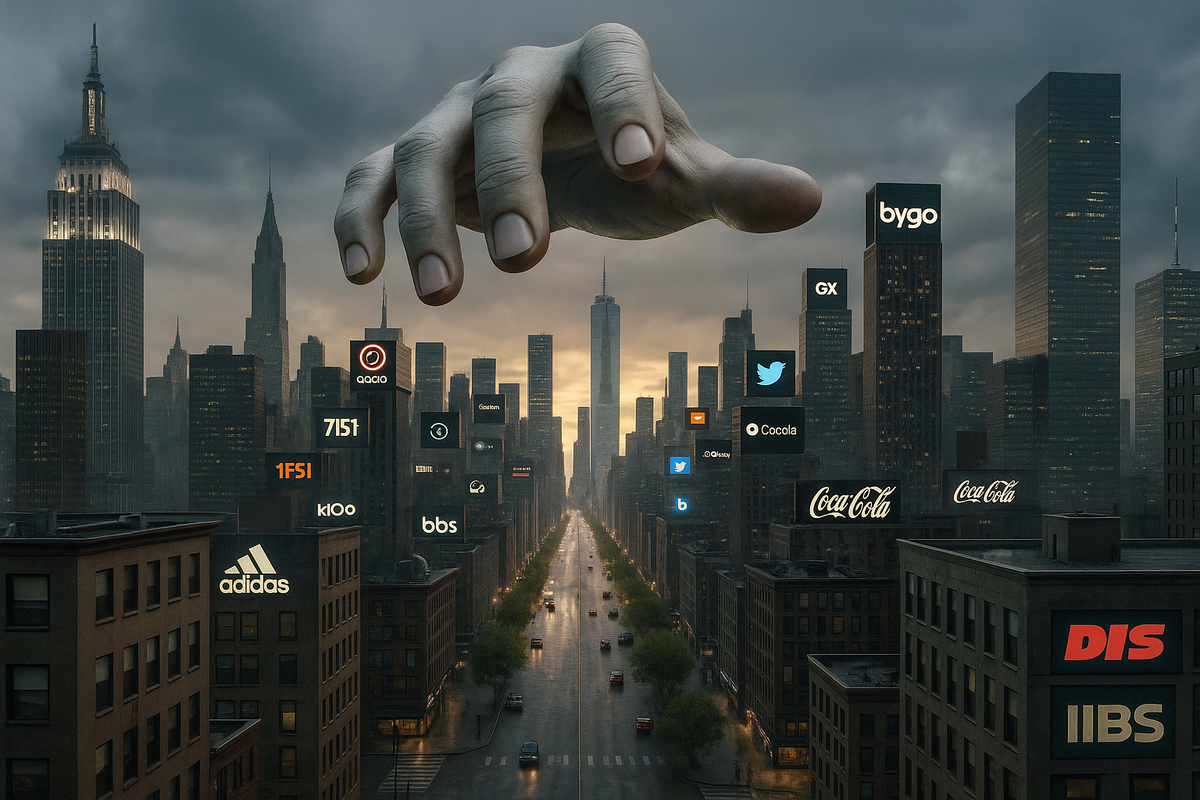 Рука могущественной корпорации зависла над городом будущего