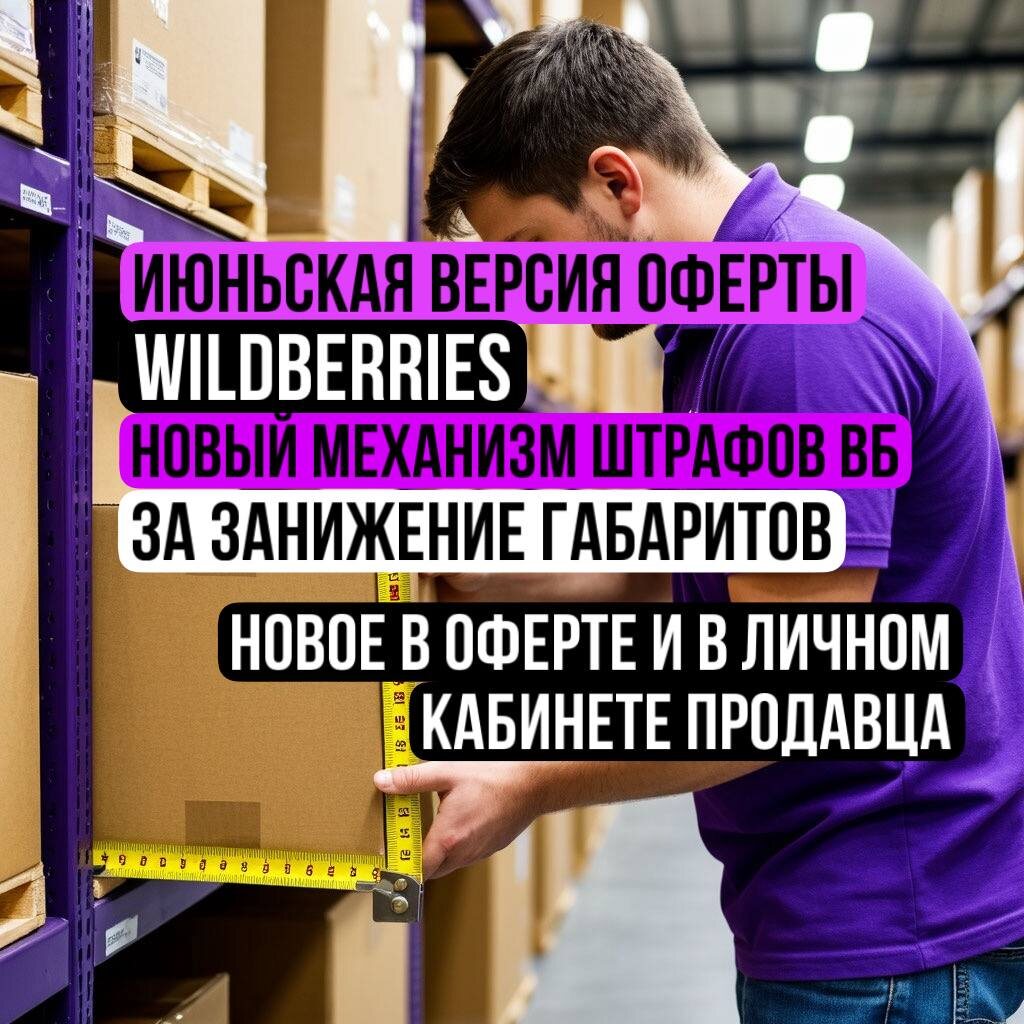 Новое в июне 2025 г. по штрафам ВБ за занижение габаритов.