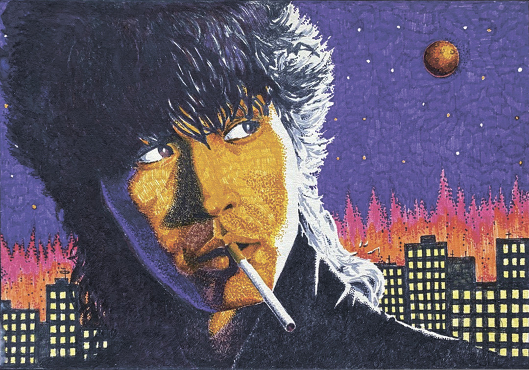 Виктор Цой, Автопортрет, бумага, фломастеры.