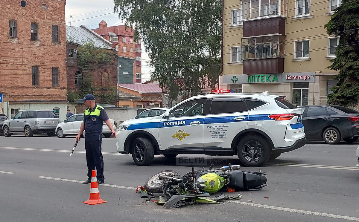    ДТП с мотоциклом на Щепкина в Курске