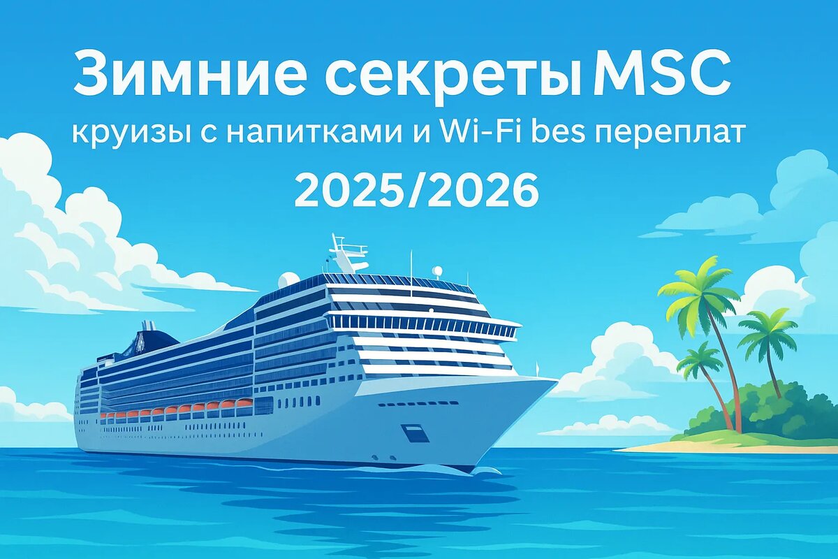 Зимние круизы MSC 2025–2026: включённые напитки, маршруты по Персидскому заливу, Средиземному морю и Азии, с русскоязычным сервисом