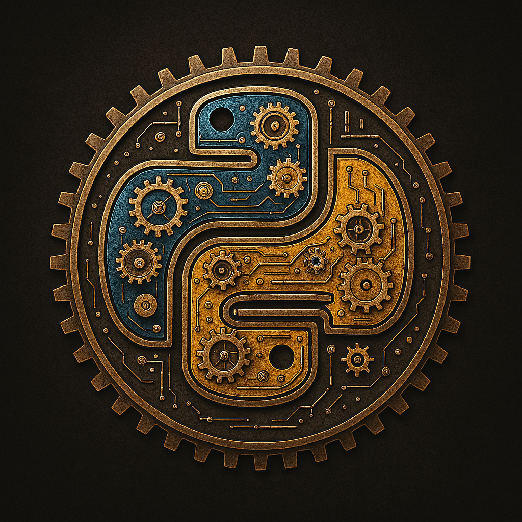 AI. Техно. Эмблема "Python"