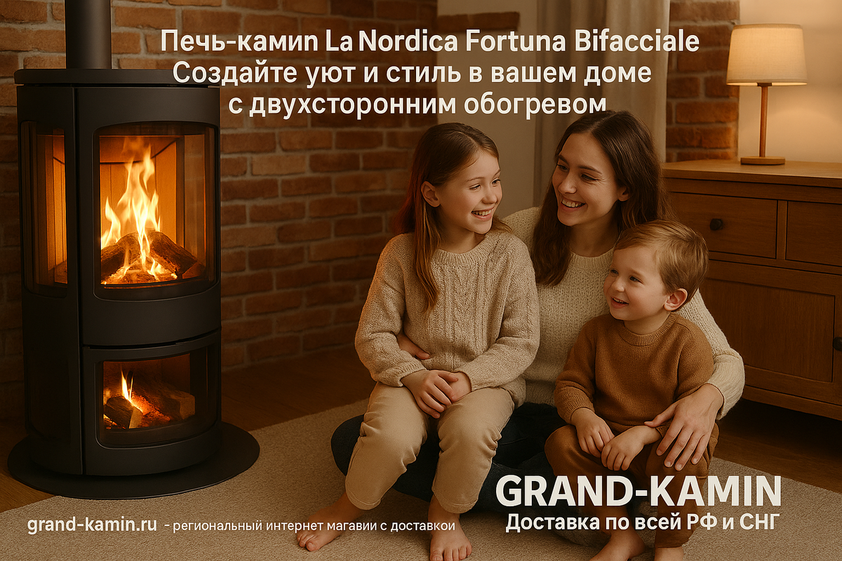    Печь-камин La Nordica Fortuna Bifacciale: Как создать уют и стиль в вашем доме с двухсторонним обогревом Kamin