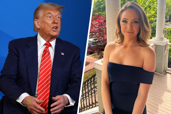 Дональд Трамп и Наташа Бертран / Piroschka Van De Wouw/Pool/Reuters/natashabertrand/Instagram (владелец компания Meta признана в России экстремистской и запрещена)  