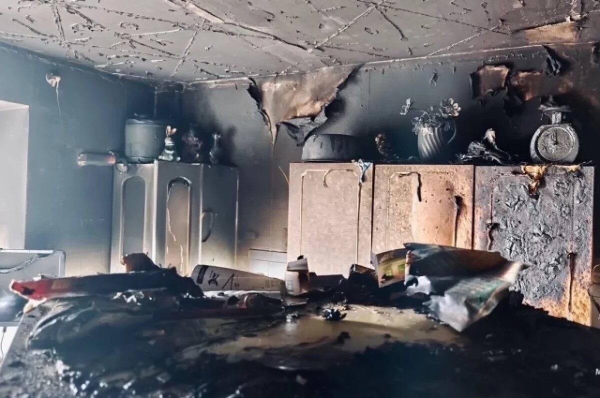    Вернувшаяся домой хозяйка застала последствия пожара.