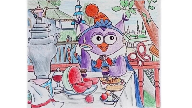     Работа Романа Лаврентьева признана одной из лучших и отмечена вторым местом на конкурсе «Рисуй со Смешариками». Источник: компания МТС.