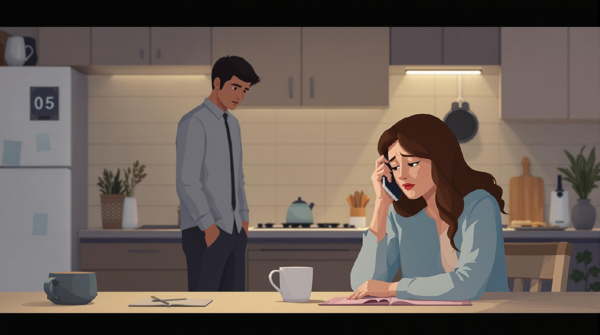 Жена смотрит в одну точку, а её стакан с чаем так и не отпит вот уже час.