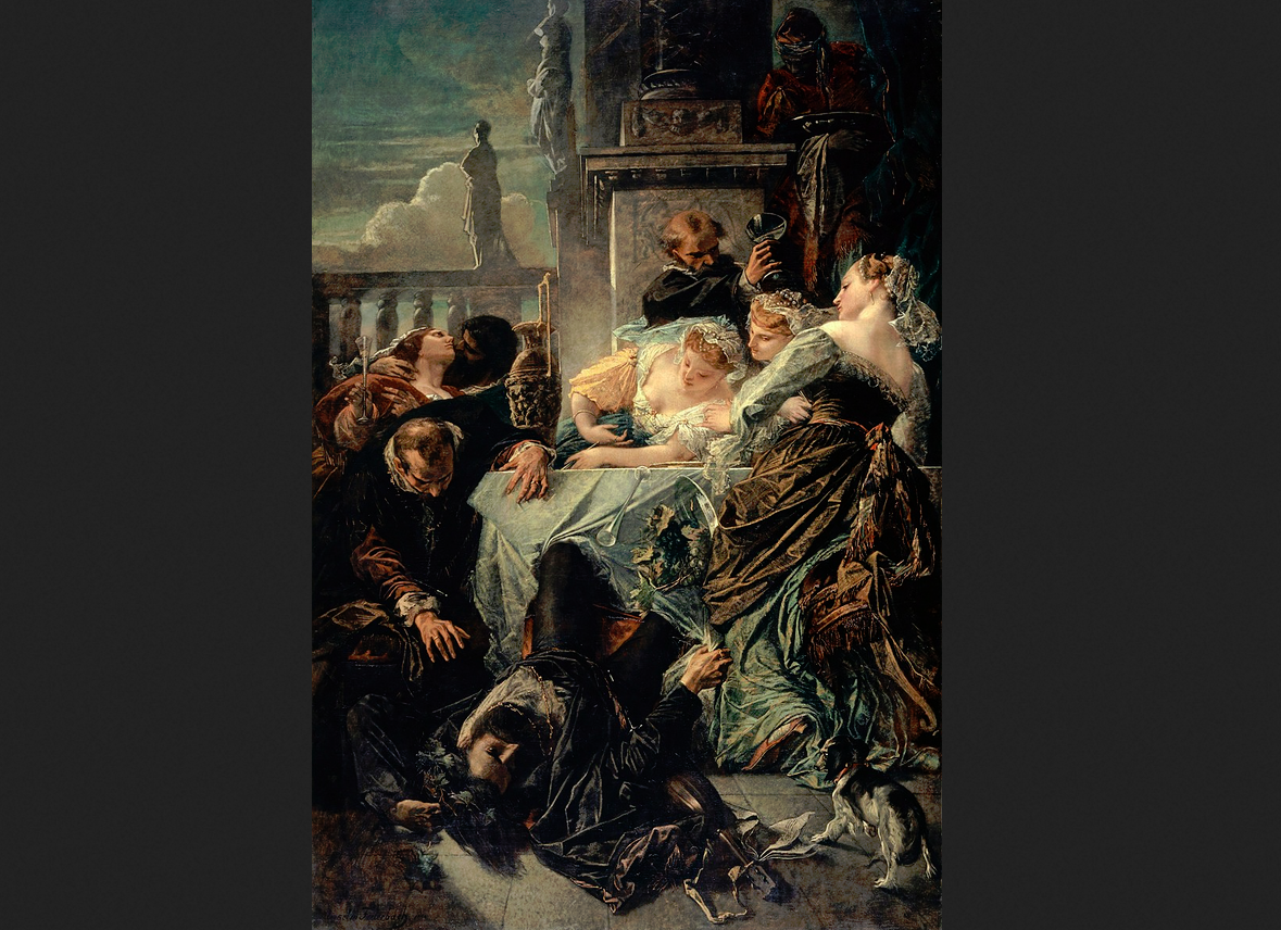 Ансельм Фейербах. «Кончина Пьетро Аретино», 1854