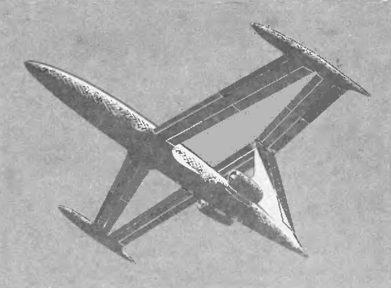 самолет, оснащенный «соединенным крылом». Рисунок автора