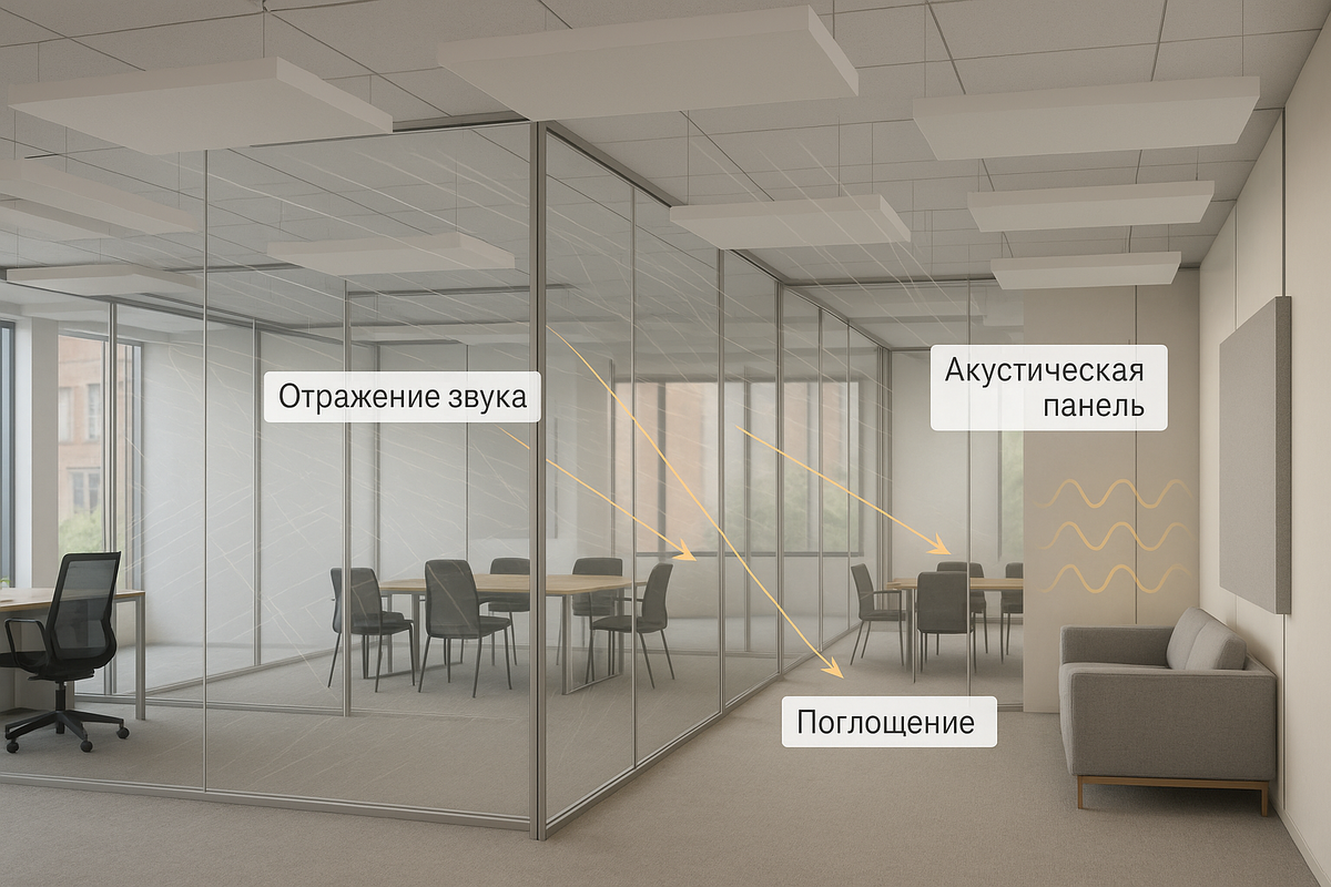 Акустические потолки для кабинетов со стеклянными перегородками - Потолочные Решения
