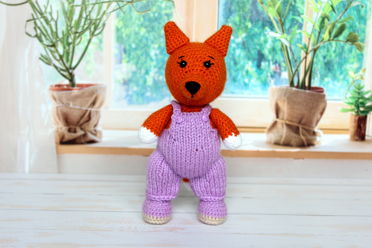 лиса амигуруми