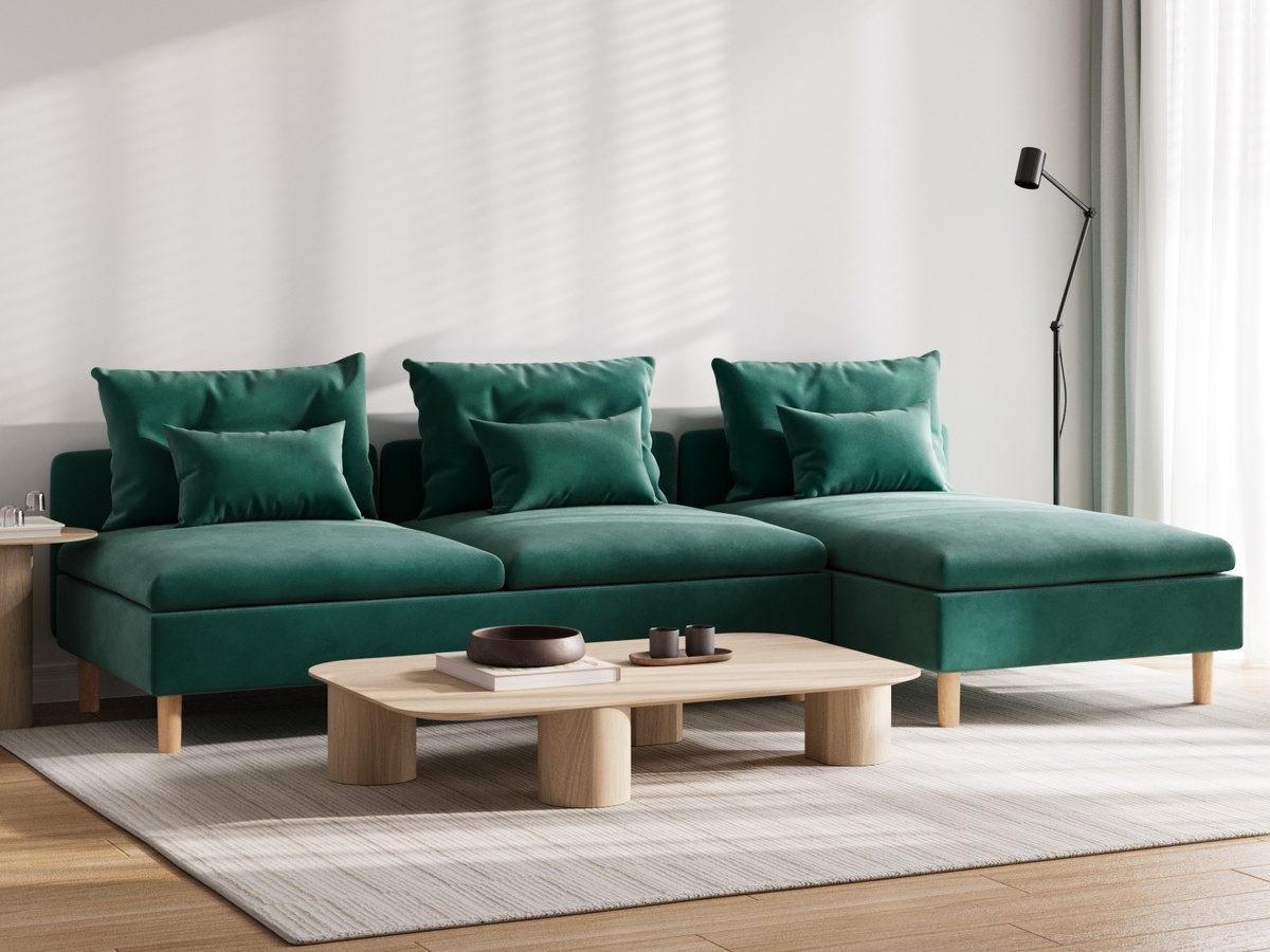 Диван состоит из двух независимых друг от друга модулей.