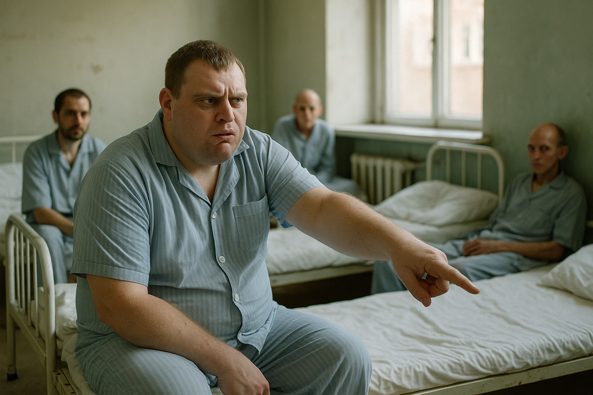 Пациент с дебилизмом  в психиатрической больнице