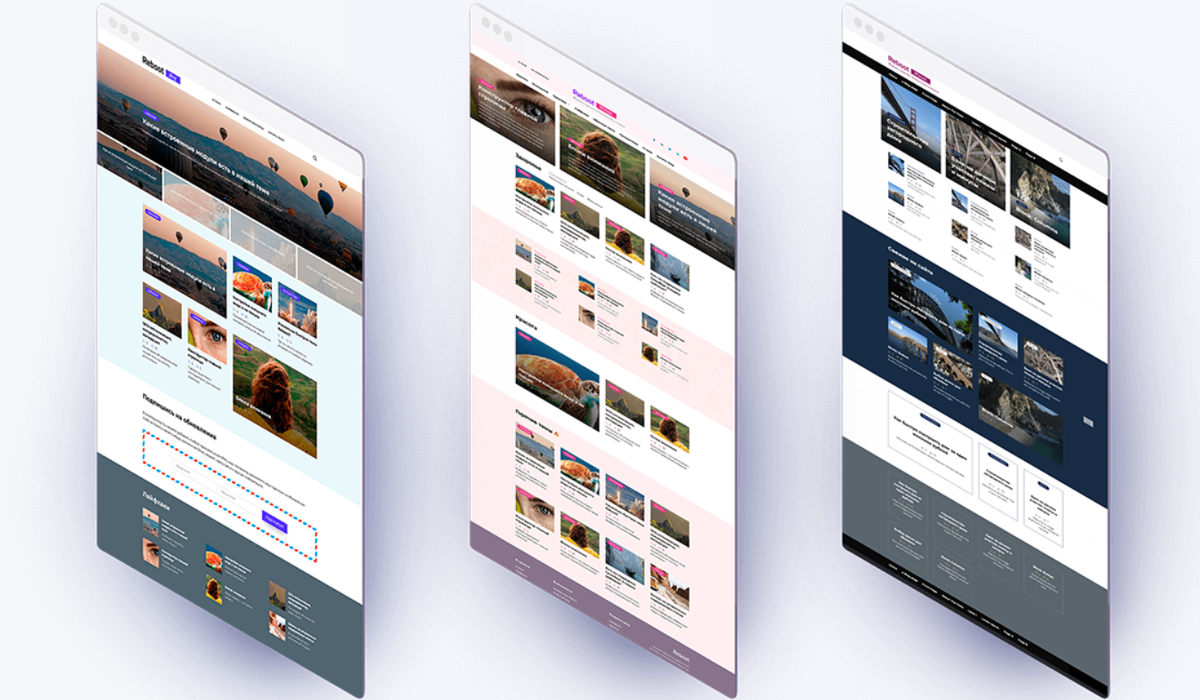 В шаблоне Reboot есть конструктор главной страницы