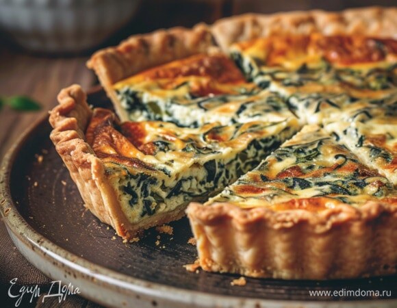Киш со шпинатом и сыром