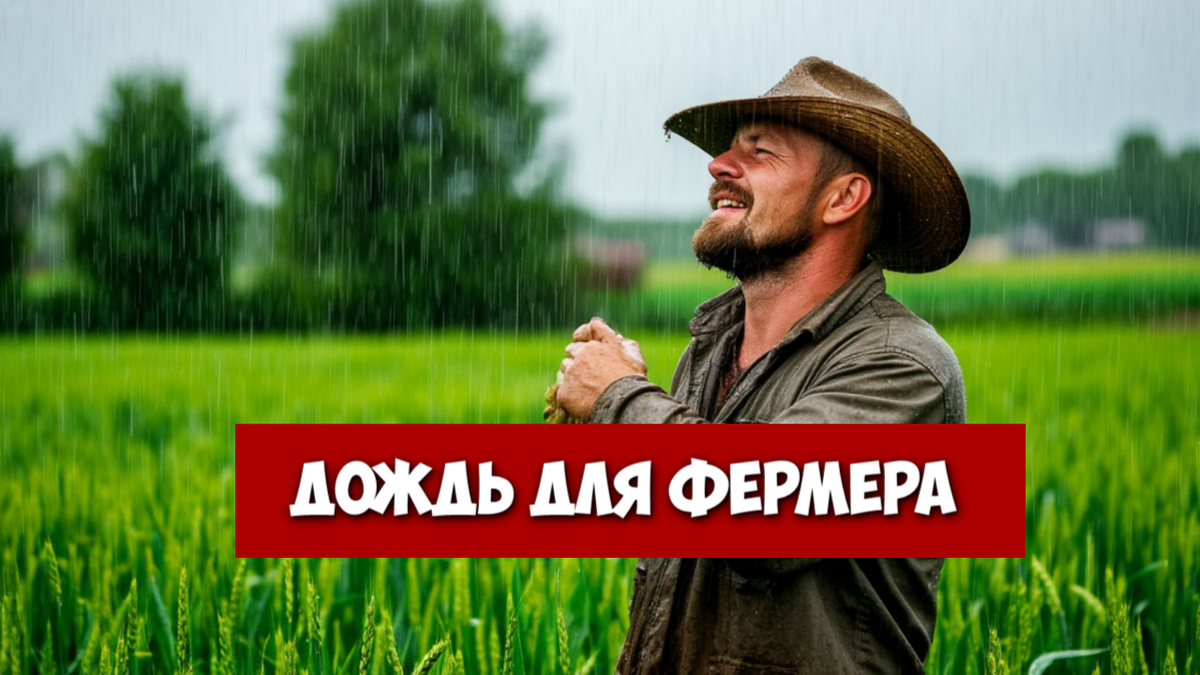 Аграрий радуется дождю в апреле.