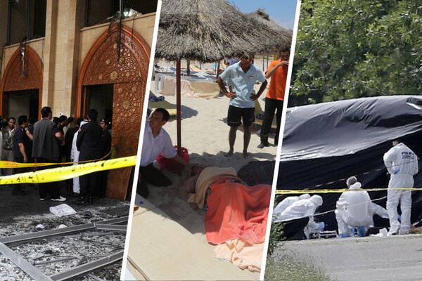 Последствия терактов в Эль-Кувейте (Кувейт), Сусе (Тунис) и Лионе (Франция), 26 июня 2015 года / Laurent Cipriani/Jawhara FM/AP 