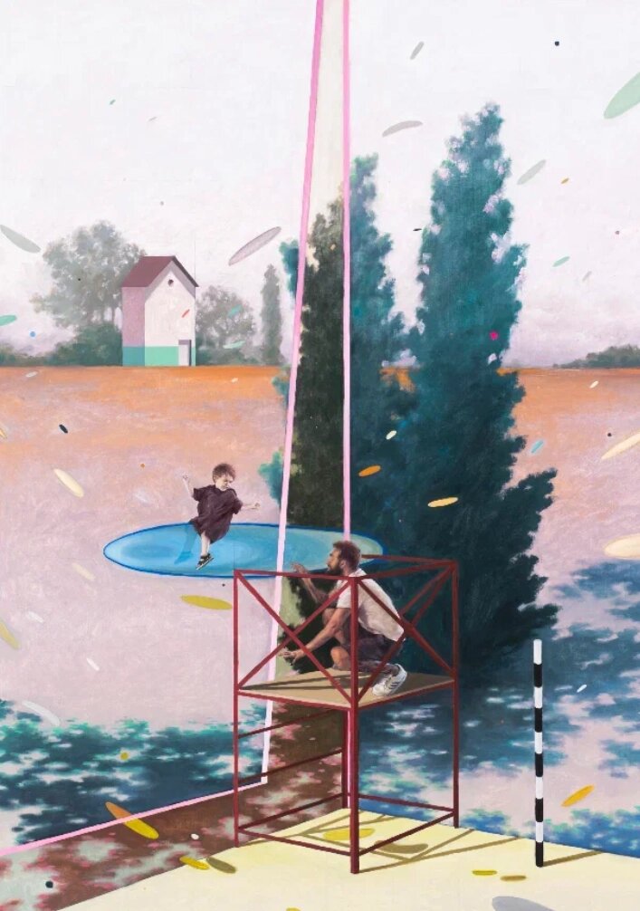    Вероника Козаченок (р. 1988). Папа! 2020. Холст, масло, 140x100 см. Коллекция Евгения Хамина. Приобретено на аукционе Vladey в 2020 году, Москва. Фото: Из личного архивa