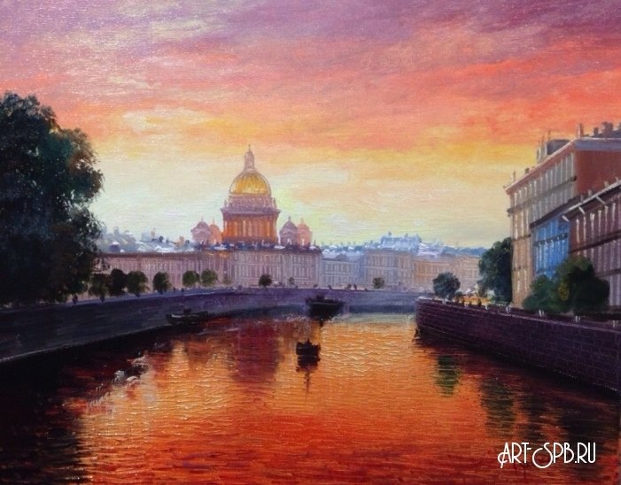 Куликов Владимир Александрович (род. 1970) «Белые ночи. Мойка». Фото картины взято из открытого источника  