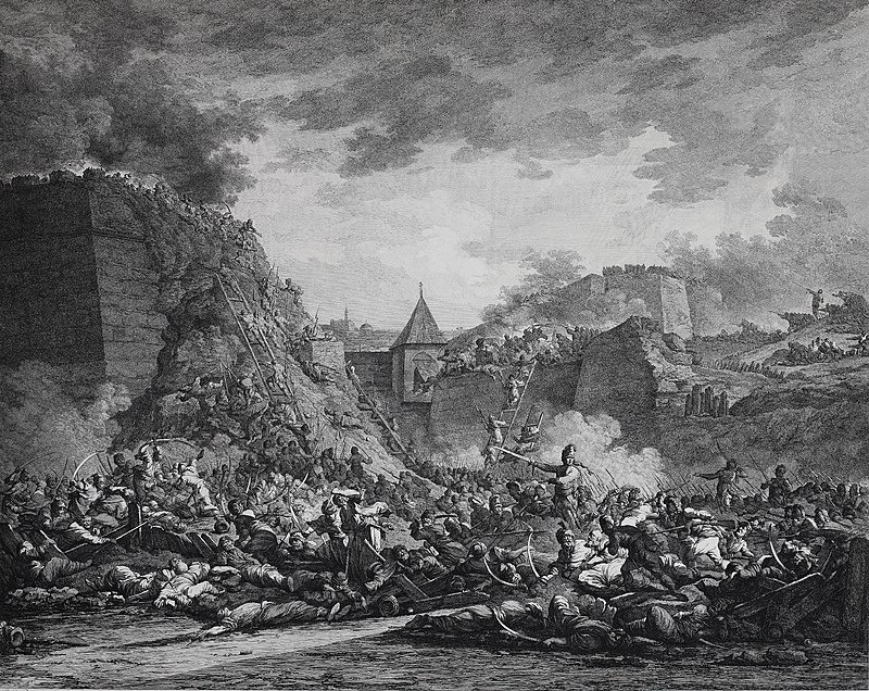 Штурм крепости Очаков. Гравюра А. Барча. 1792 год