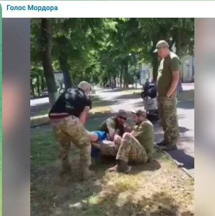   Очередная жертва мобилизации. Фото: стоп-кадр видео т-г "Голос Мордора"