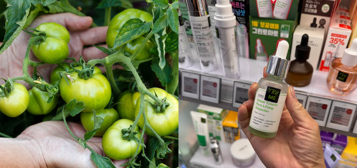 Сначала — помидор на грядке, потом — баночка с сывороткой Sungboon Editor на полке в магазине.