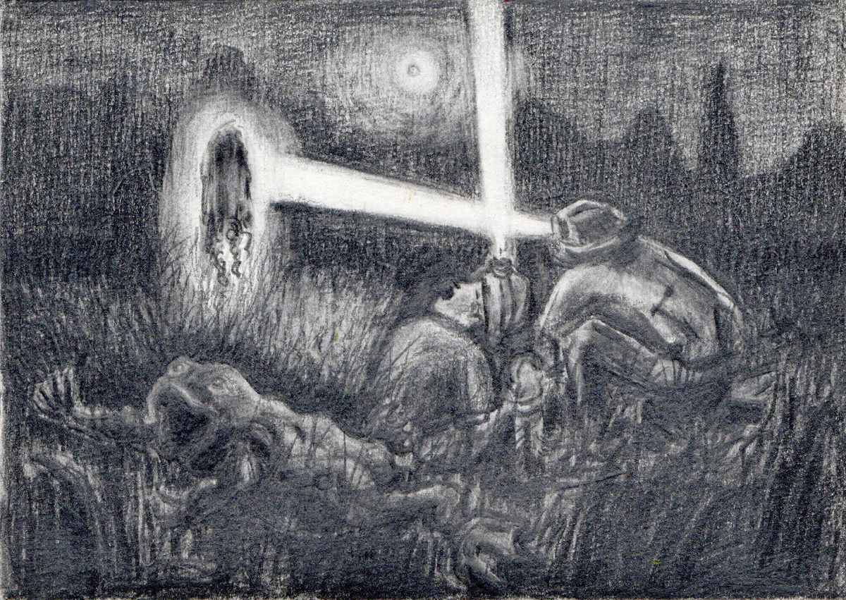 Иллюстрация 1. Автор: Владимир Кири, карандаш, бумага, А5, 2025.