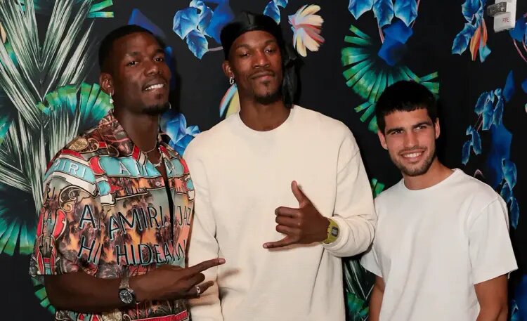    Поль Погба, Джимми Батлер и Карлос Алькарас / Источник фото: социальные сети Карлоса Алькараса