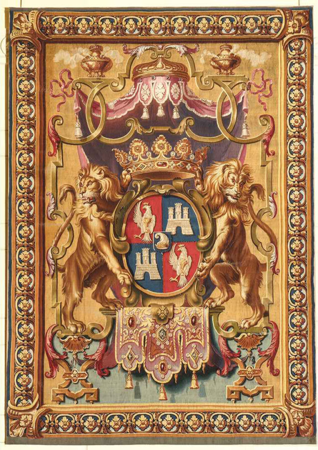 Шпалера с изображением герба рода Тьеполо. Франция (?), конец XVII — начало XVIII веков. Шерсть, шелк, шпалерное ткачество © Государственный Эрмитаж