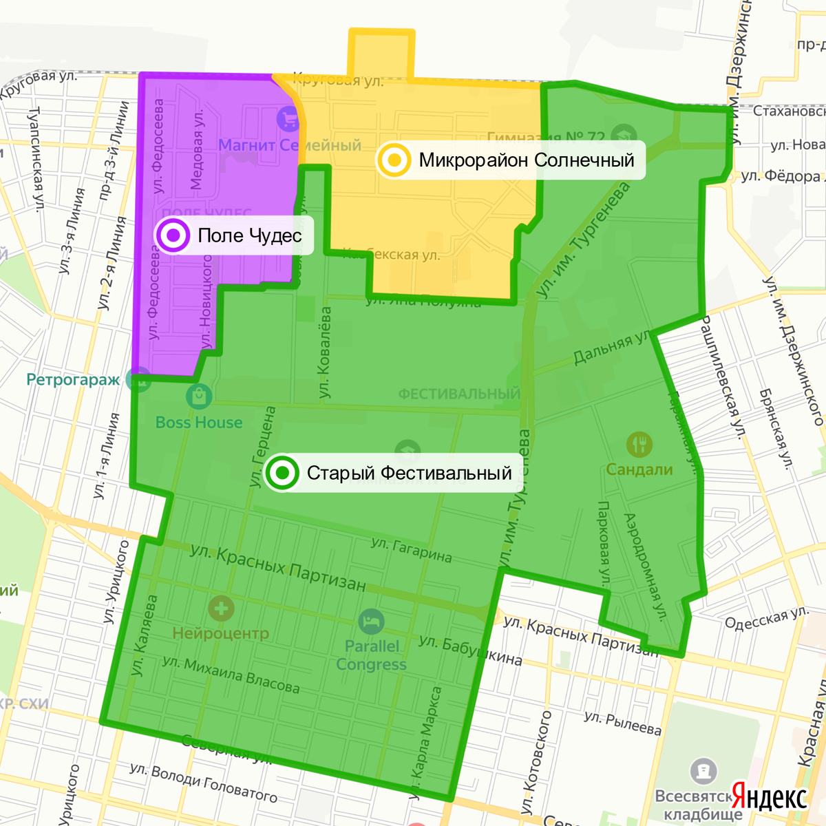 Карта Фестивального района