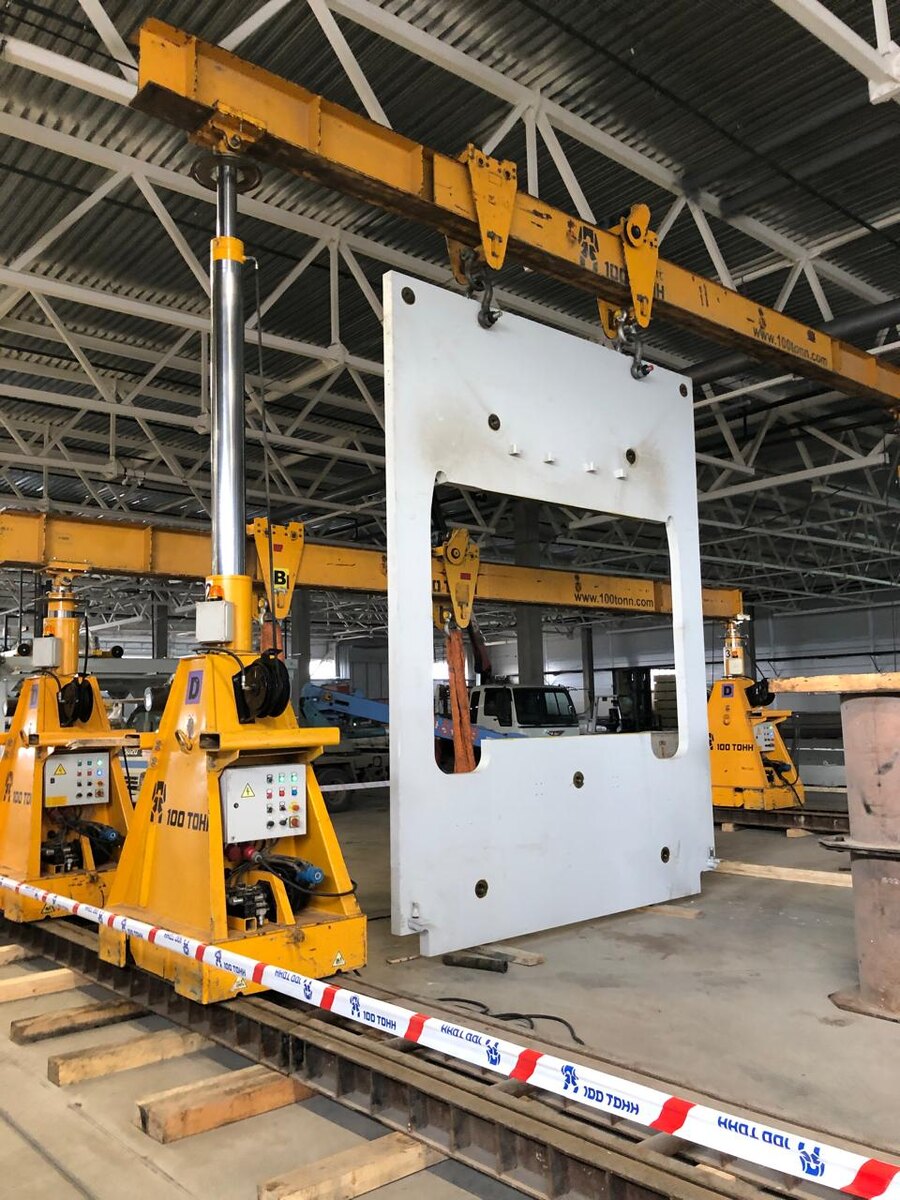 Сборка линии ламинирования ДСП портальной системой