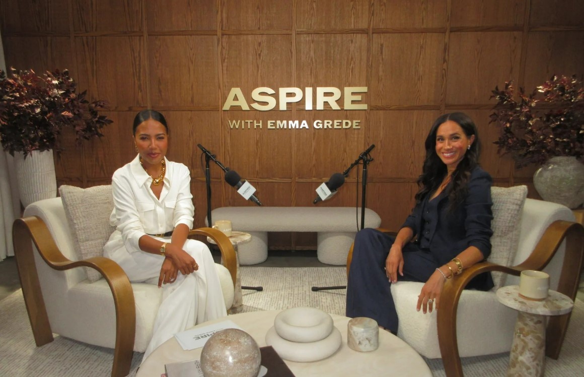 Меган Маркл на записи подкаста с Эммой Греде. Источник фото: сайт журнала Vanity Fair 