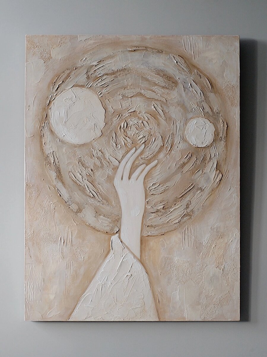 Картина «Сотворение мира» художницы Екатерины Ковальчук. 80×60 см. Как пишет автор о своей работе: она «о чуде существования нашего мира».