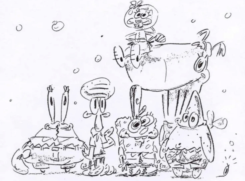 Эскиз Губки Боба