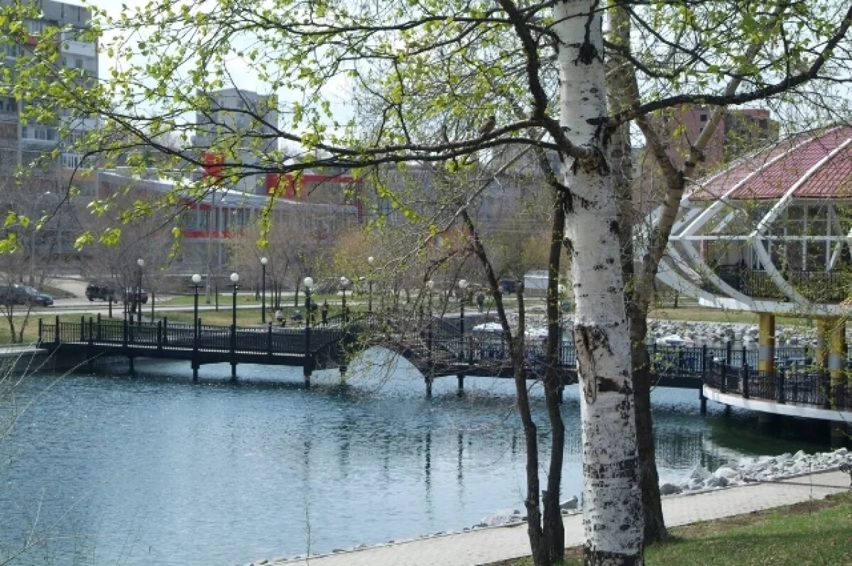    В Хабаровске убрали уродливое ограждение из шин у пруда