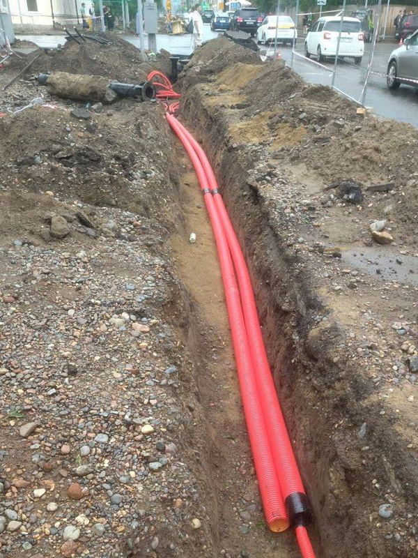     В центре Красноярска убирают провода под землю на благоустраиваемых улицах