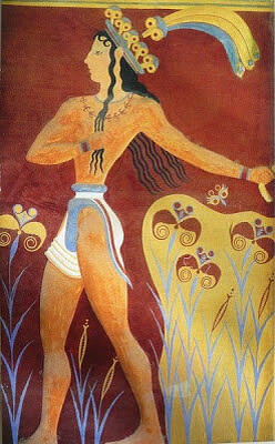 Фреска с изображением ирисов.