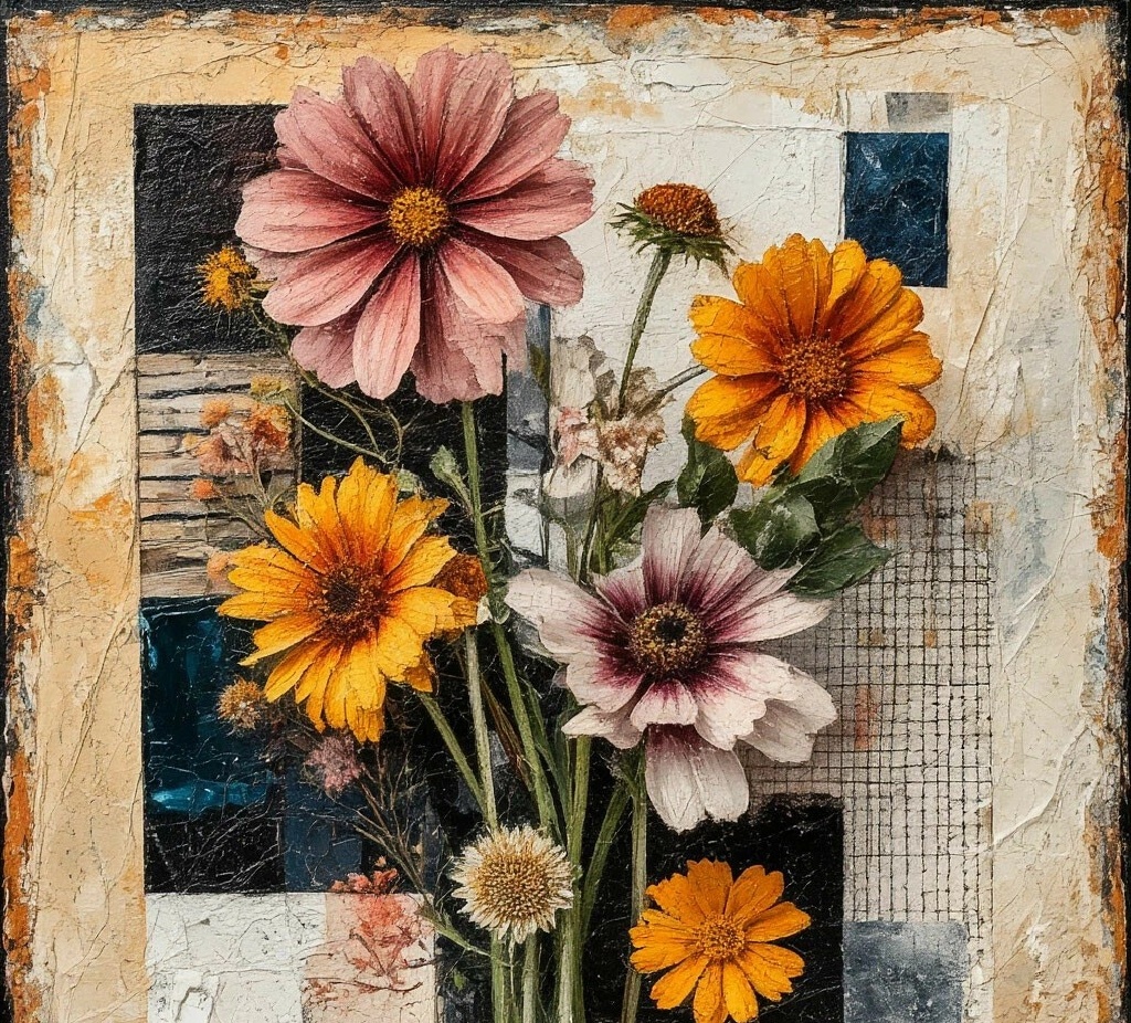 фото: цветы, аппликация