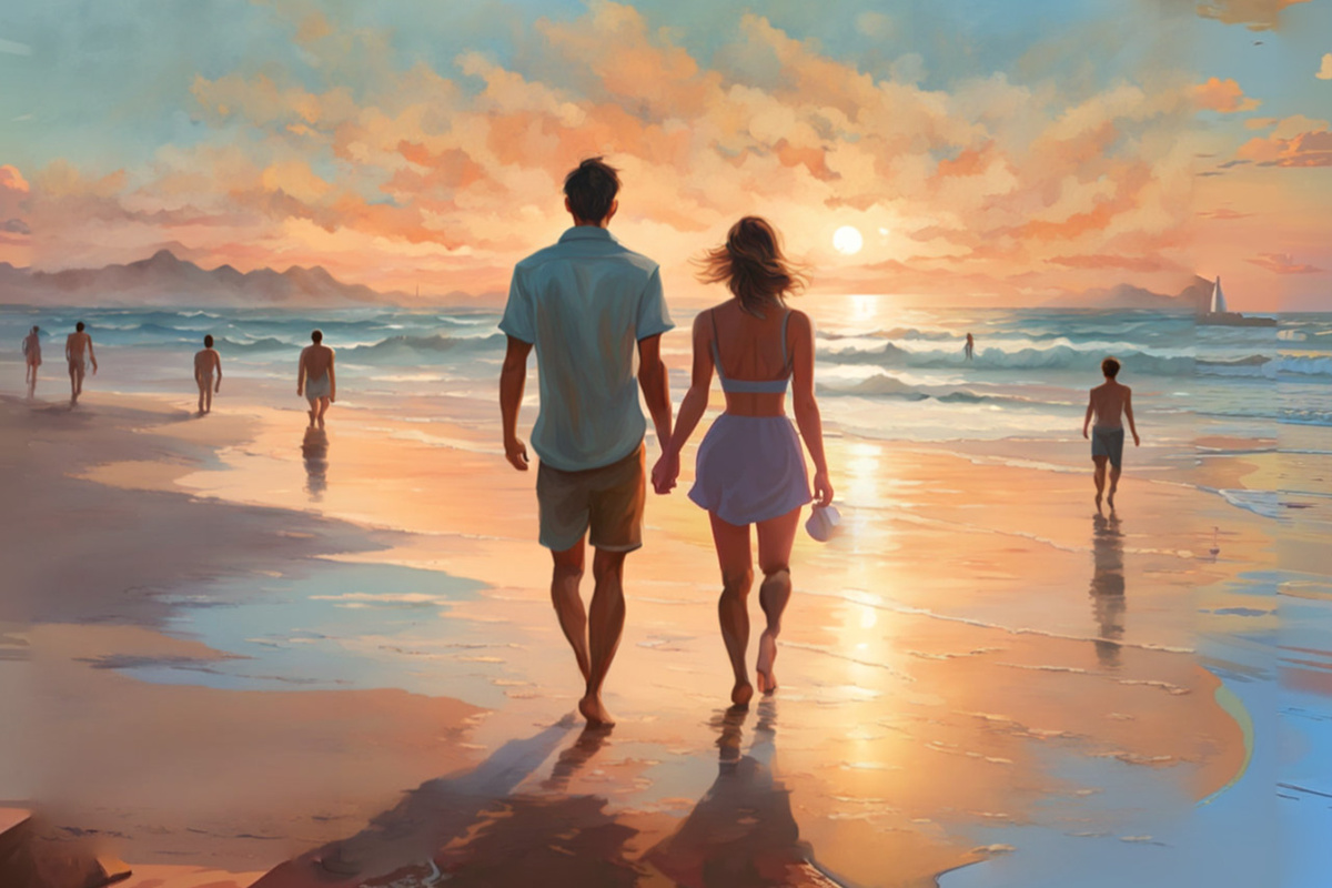 Несмотря на календарное лето, вода в Балтийском море прогревается медленно.  Фото: Изображение сгенерировано нейросетью Kandinsky 3.1