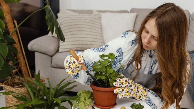     Пересадка цветов. freepik.com/freepik