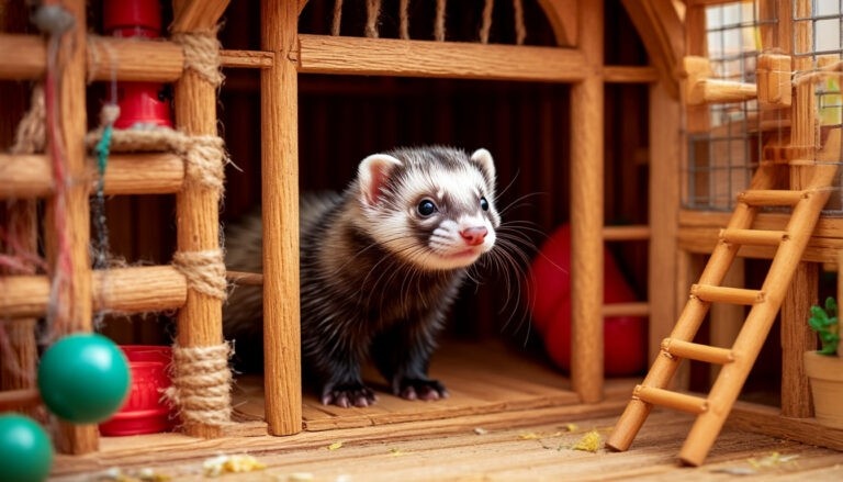    Клетка для хорька должна быть просторной и интересной, чтобы питомец мог активно проводить время