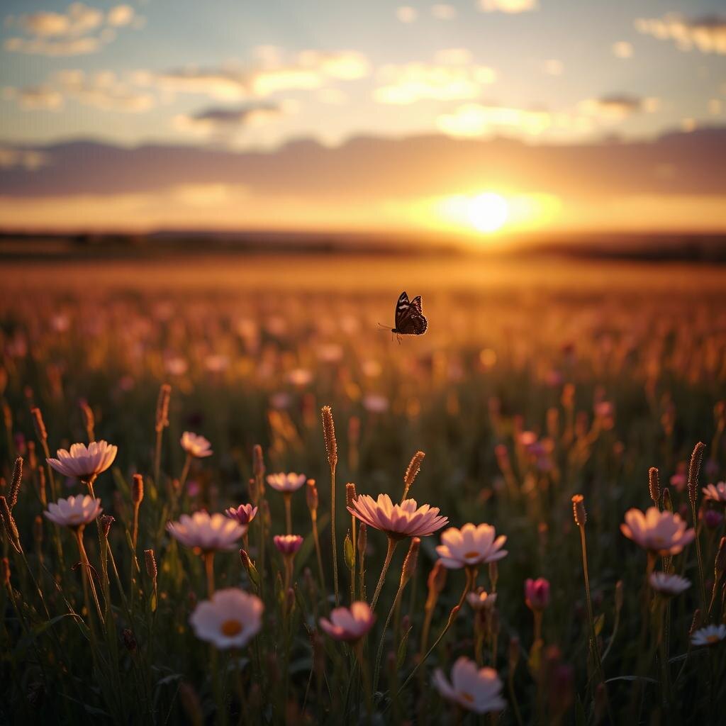 Вид цветущей степи