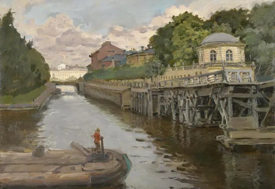 Белые ночи были одним из любимых мотивов мастера пейзажа Степана Петровича Яремича. На картине 1908 года он изобразил пересечение Мойки, Ново-Адмиралтейского и Адмиралтейского каналов./ФОТО из коллекции Государственного Русского музея/РЕПРОДУКЦИЯ АВТОРА
