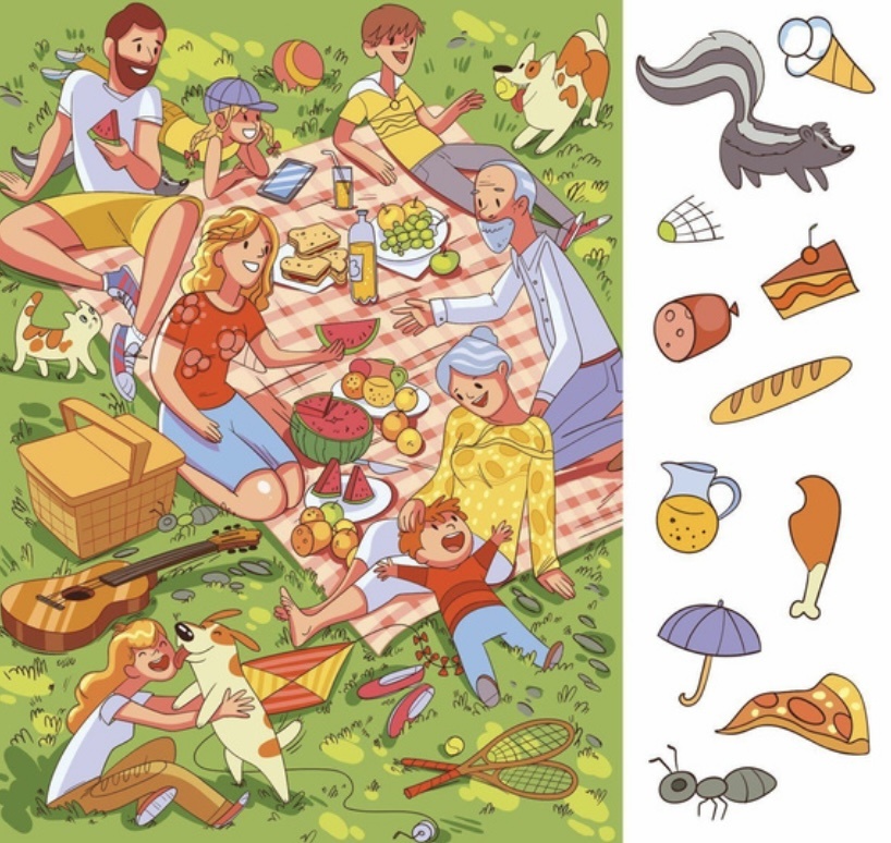 Найти все предметы, указанные справа