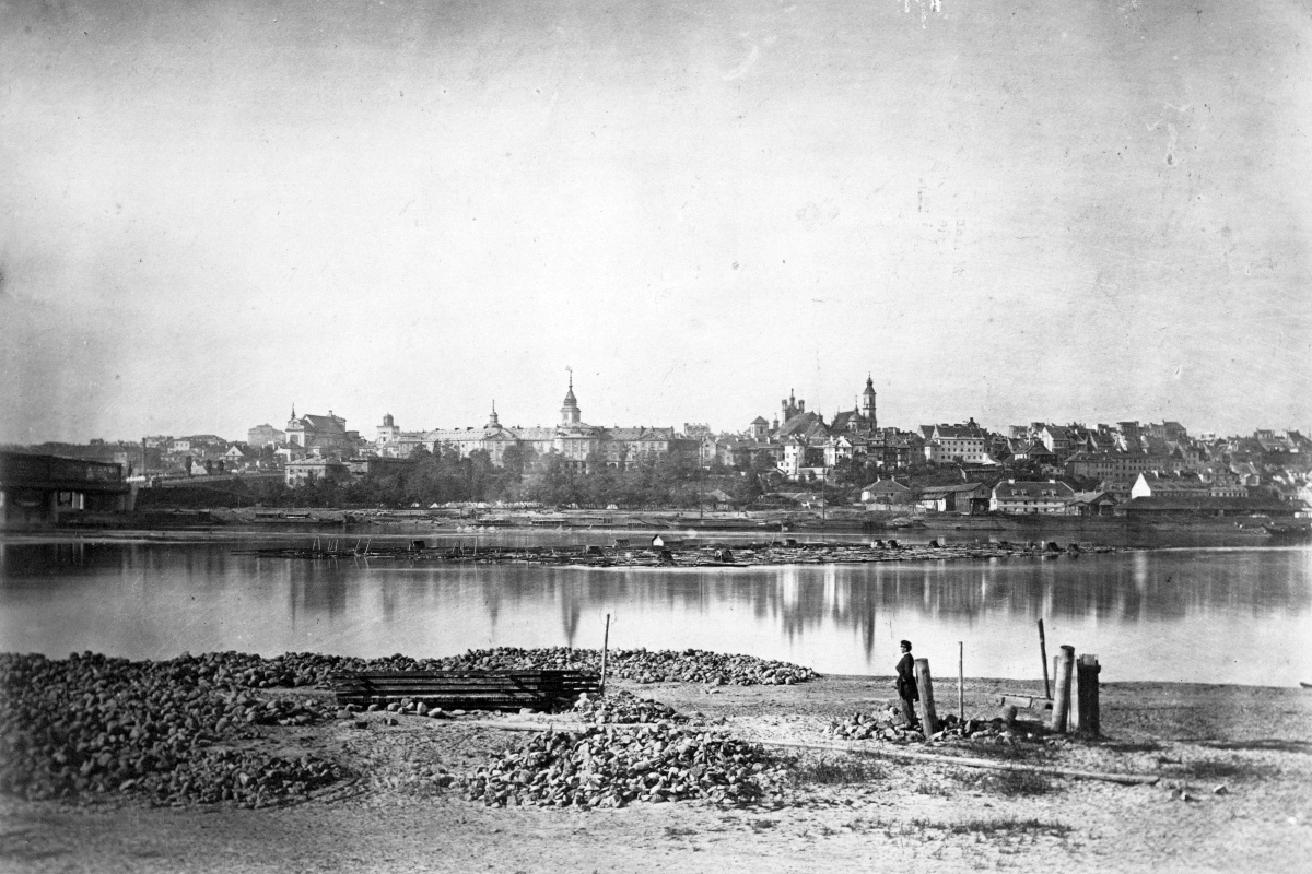    Панорама Варшавы, вид с Пражского берега, 1866 год. / polona.pl